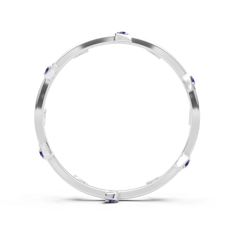 Dainty Leaf Motif Prong Eternity Band