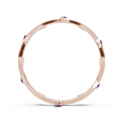 Dainty Leaf Motif Prong Eternity Band