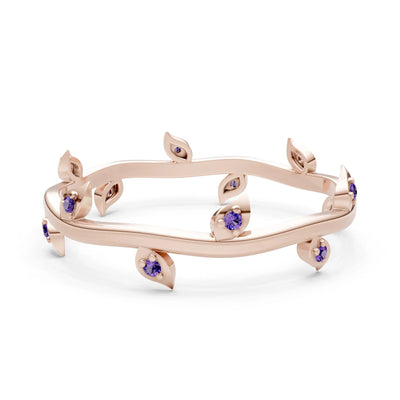 Dainty Leaf Motif Prong Eternity Band