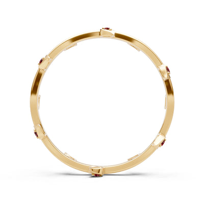 Dainty Leaf Motif Prong Eternity Band