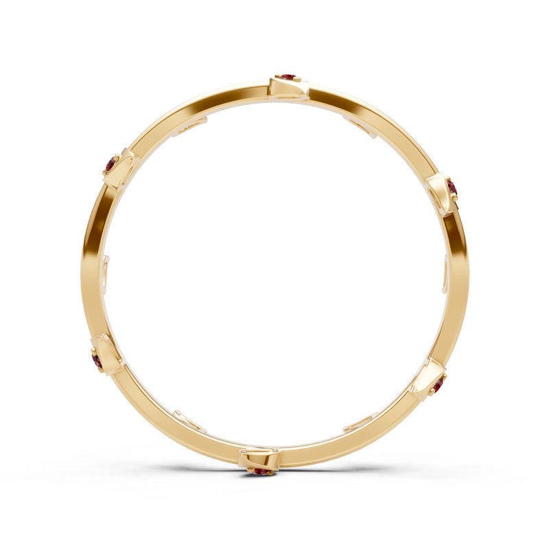 Dainty Leaf Motif Prong Eternity Band