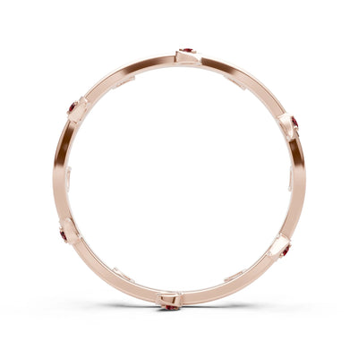 Dainty Leaf Motif Prong Eternity Band