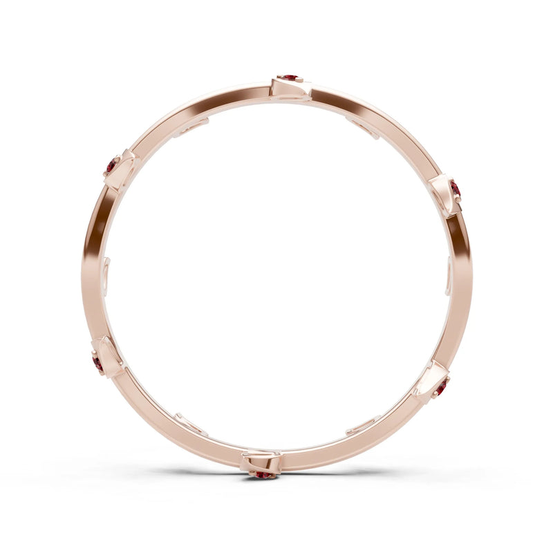 Dainty Leaf Motif Prong Eternity Band