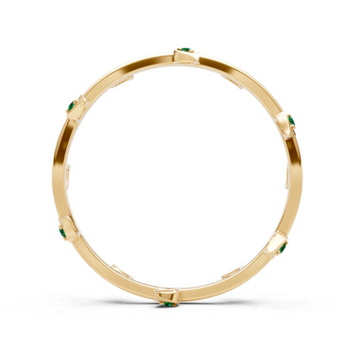 Dainty Leaf Motif Prong Eternity Band