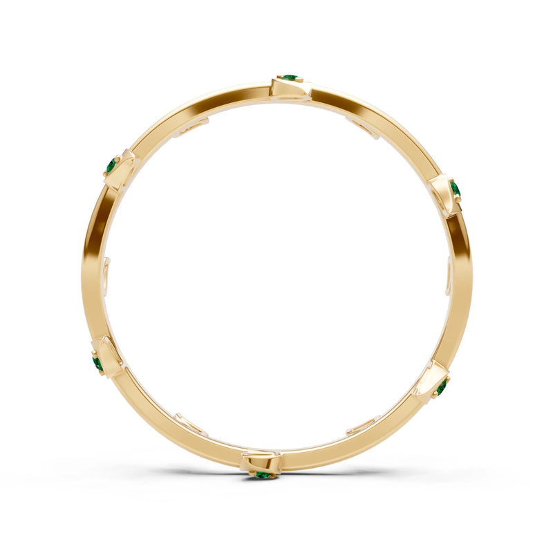 Dainty Leaf Motif Prong Eternity Band