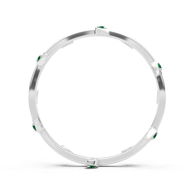 Dainty Leaf Motif Prong Eternity Band