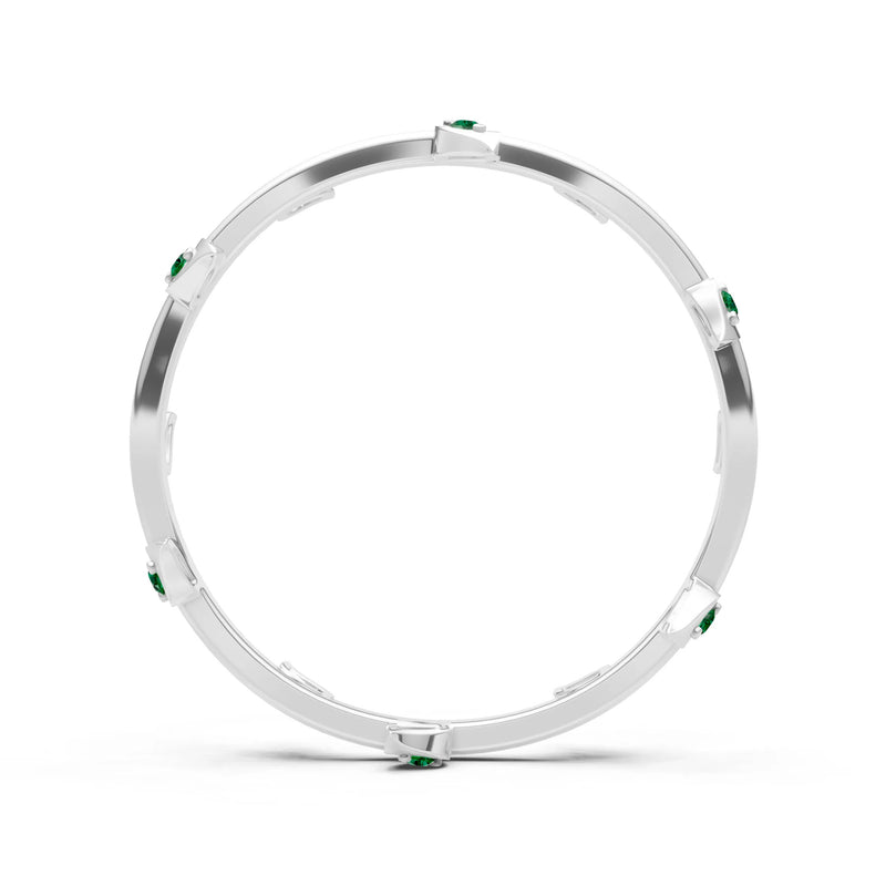 Dainty Leaf Motif Prong Eternity Band