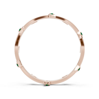 Dainty Leaf Motif Prong Eternity Band