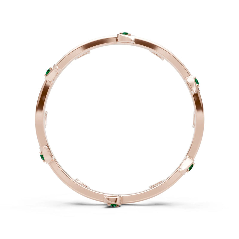 Dainty Leaf Motif Prong Eternity Band
