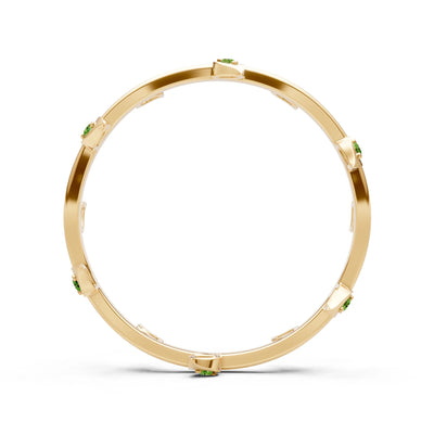 Dainty Leaf Motif Prong Eternity Band