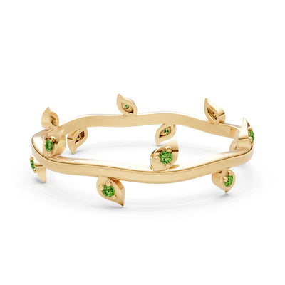 Dainty Leaf Motif Prong Eternity Band