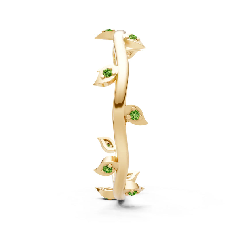 Dainty Leaf Motif Prong Eternity Band