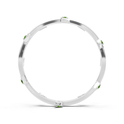 Dainty Leaf Motif Prong Eternity Band