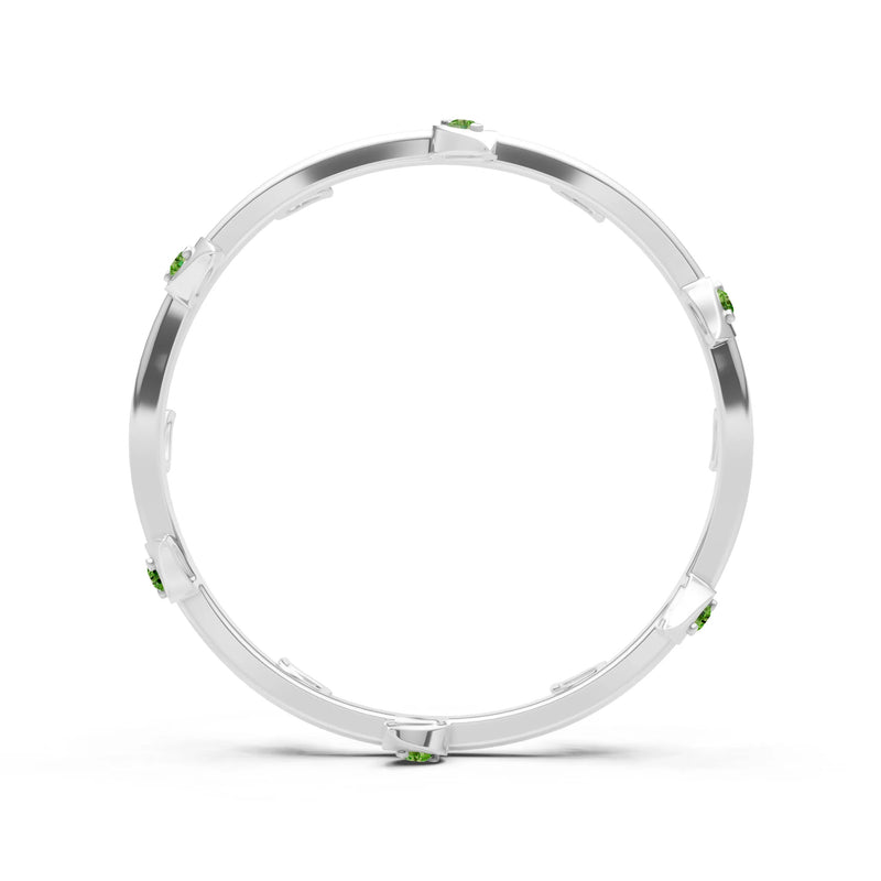 Dainty Leaf Motif Prong Eternity Band