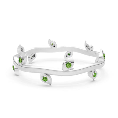 Dainty Leaf Motif Prong Eternity Band