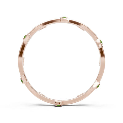 Dainty Leaf Motif Prong Eternity Band