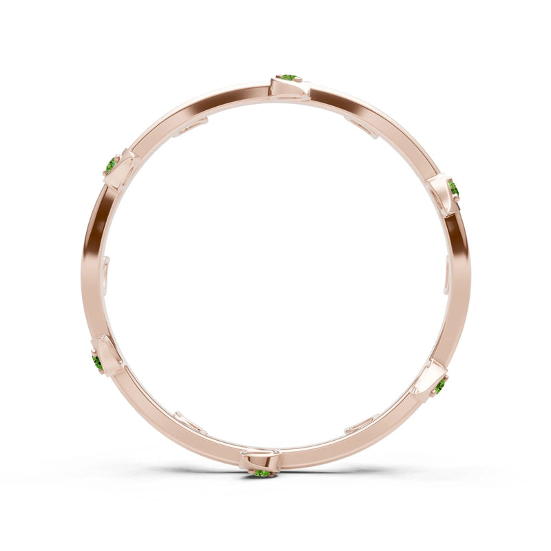 Dainty Leaf Motif Prong Eternity Band