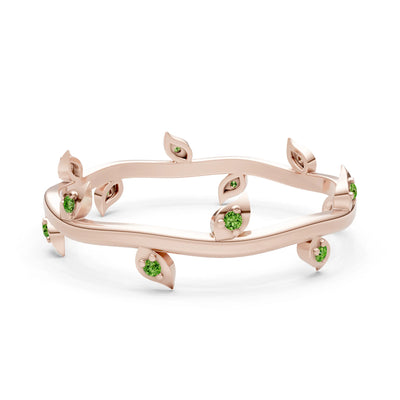 Dainty Leaf Motif Prong Eternity Band