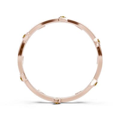 Dainty Leaf Motif Prong Eternity Band