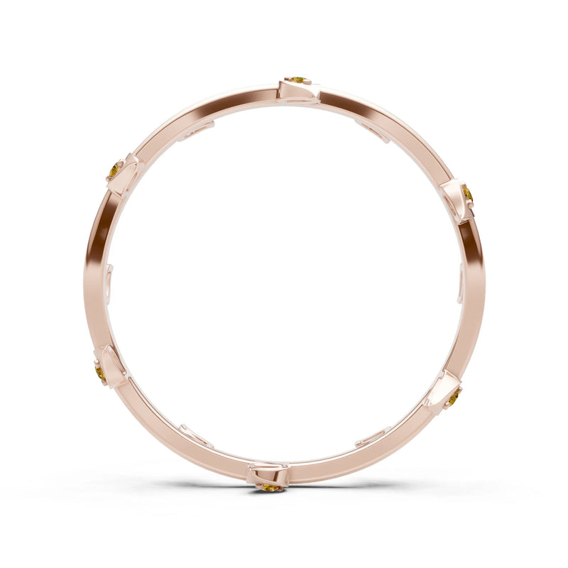 Dainty Leaf Motif Prong Eternity Band