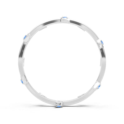 Dainty Leaf Motif Prong Eternity Band