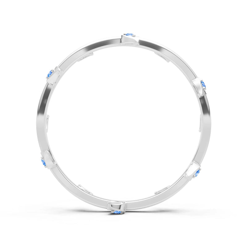 Dainty Leaf Motif Prong Eternity Band