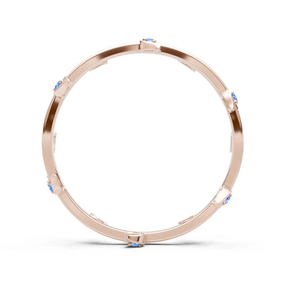 Dainty Leaf Motif Prong Eternity Band