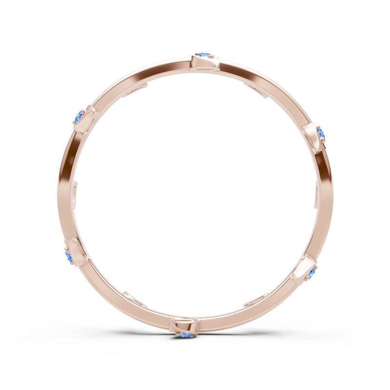 Dainty Leaf Motif Prong Eternity Band