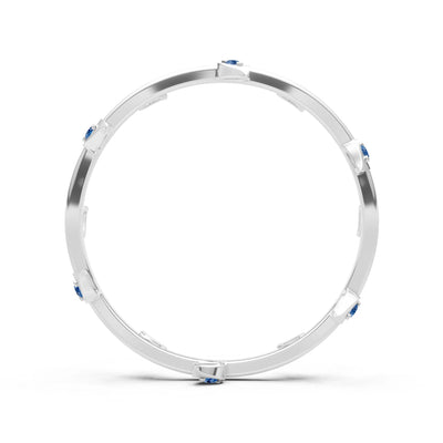 Dainty Leaf Motif Prong Eternity Band