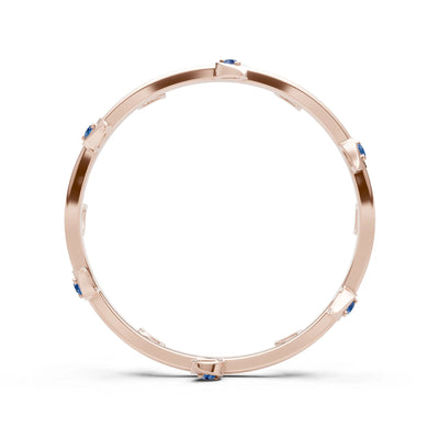 Dainty Leaf Motif Prong Eternity Band