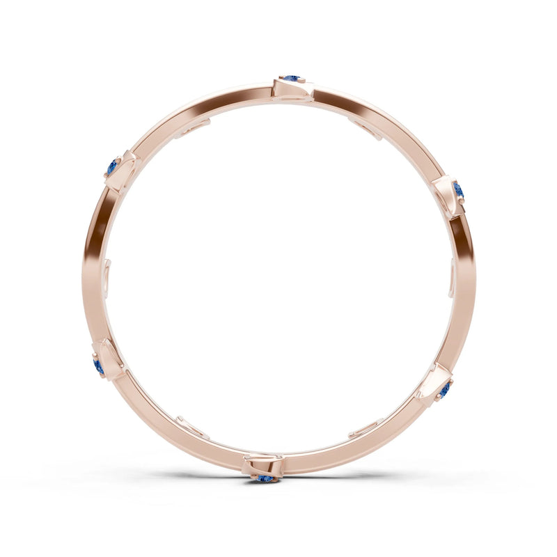 Dainty Leaf Motif Prong Eternity Band