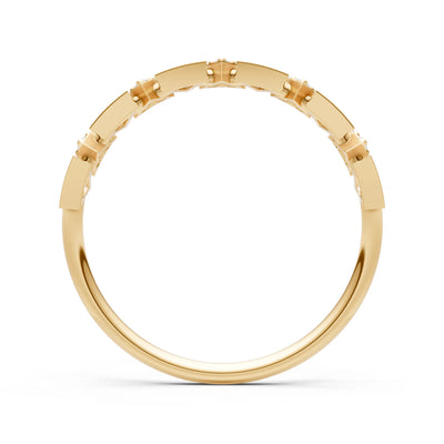 Diamond Dainty Triangle Half Eternity Cluster Ring
