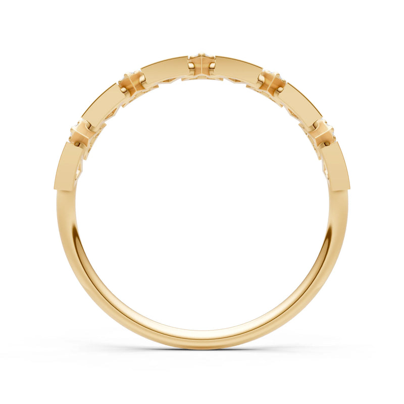 Diamond Dainty Triangle Half Eternity Cluster Ring
