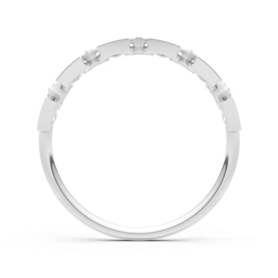 Diamond Dainty Triangle Half Eternity Cluster Ring