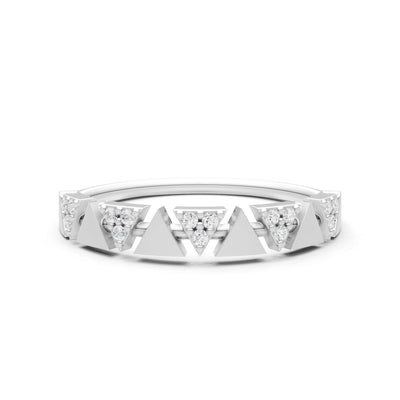 Diamond Dainty Triangle Half Eternity Cluster Ring