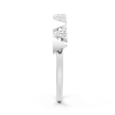 Diamond Dainty Triangle Half Eternity Cluster Ring
