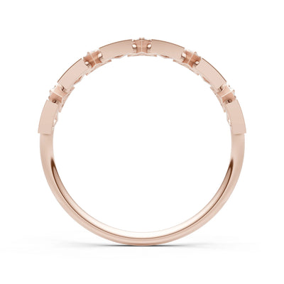 Dainty Triangle Half Eternity Cluster Ring