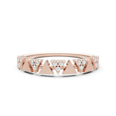 Diamond Dainty Triangle Half Eternity Cluster Ring