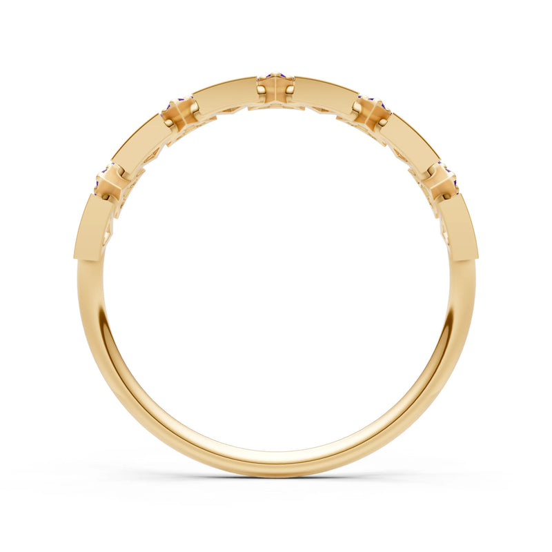 Dainty Triangle Half Eternity Cluster Ring