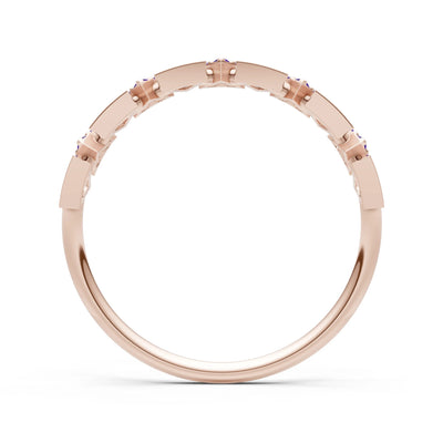 Dainty Triangle Half Eternity Cluster Ring