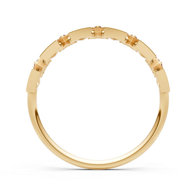 Dainty Triangle Half Eternity Cluster Ring