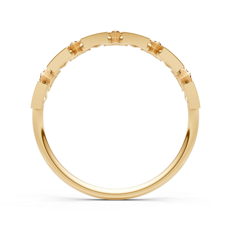 Dainty Triangle Half Eternity Cluster Ring