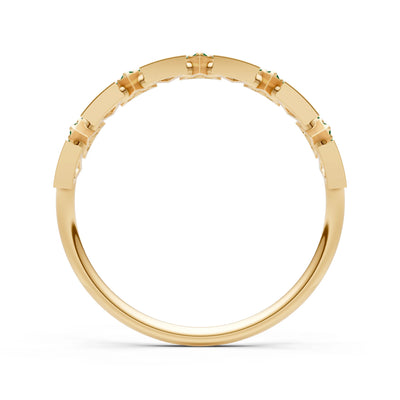 Dainty Triangle Half Eternity Cluster Ring