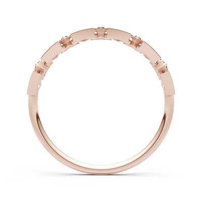 Dainty Triangle Half Eternity Cluster Ring