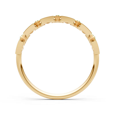 Dainty Triangle Half Eternity Cluster Ring