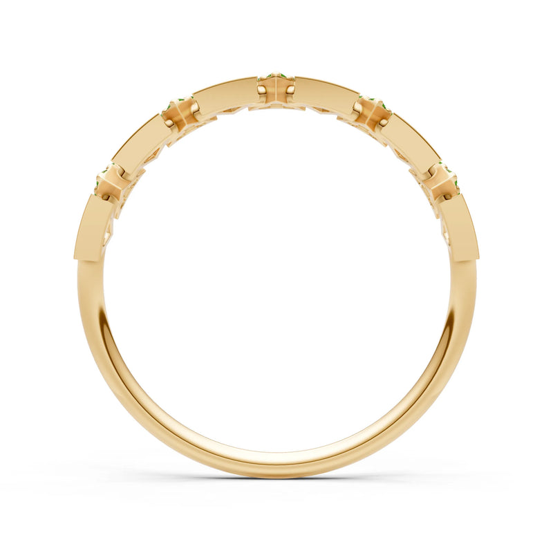 Dainty Triangle Half Eternity Cluster Ring
