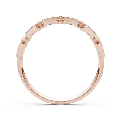 Dainty Triangle Half Eternity Cluster Ring