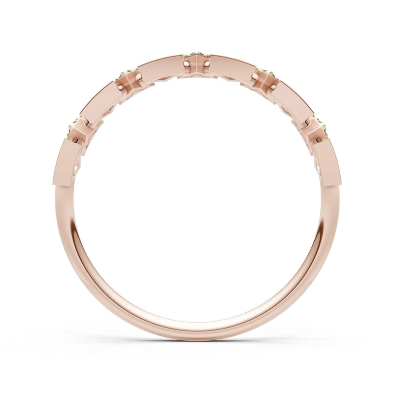 Dainty Triangle Half Eternity Cluster Ring
