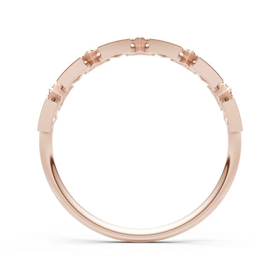 Dainty Triangle Half Eternity Cluster Ring