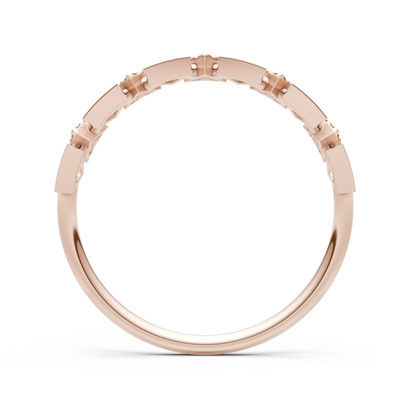 Dainty Triangle Half Eternity Cluster Ring